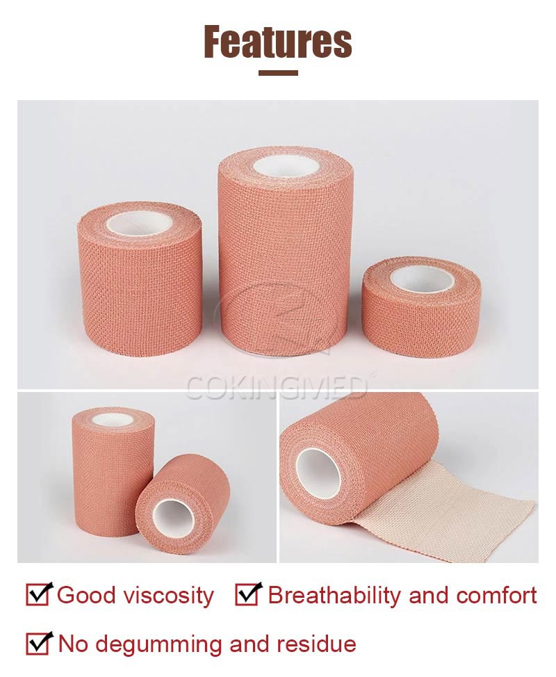 Bandage élastique adhésif en tissu de forage (diffusion simple avec colle)